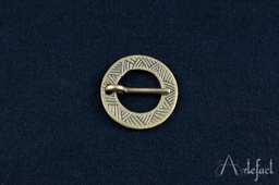 Engraved circular brooch